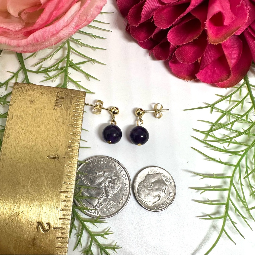 NEW⚜️ AMETHYST Drop Beaded Earrings - Picture 6 of 7